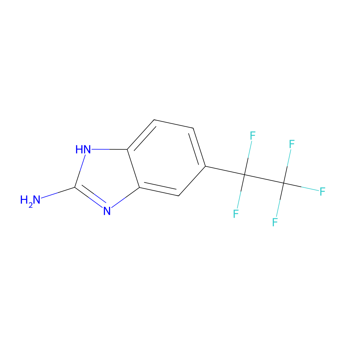 5-(pentafluoroethyl)-1H-1,3-benzodiazol-2-amine molecular structure, CAS 2138045-16-4