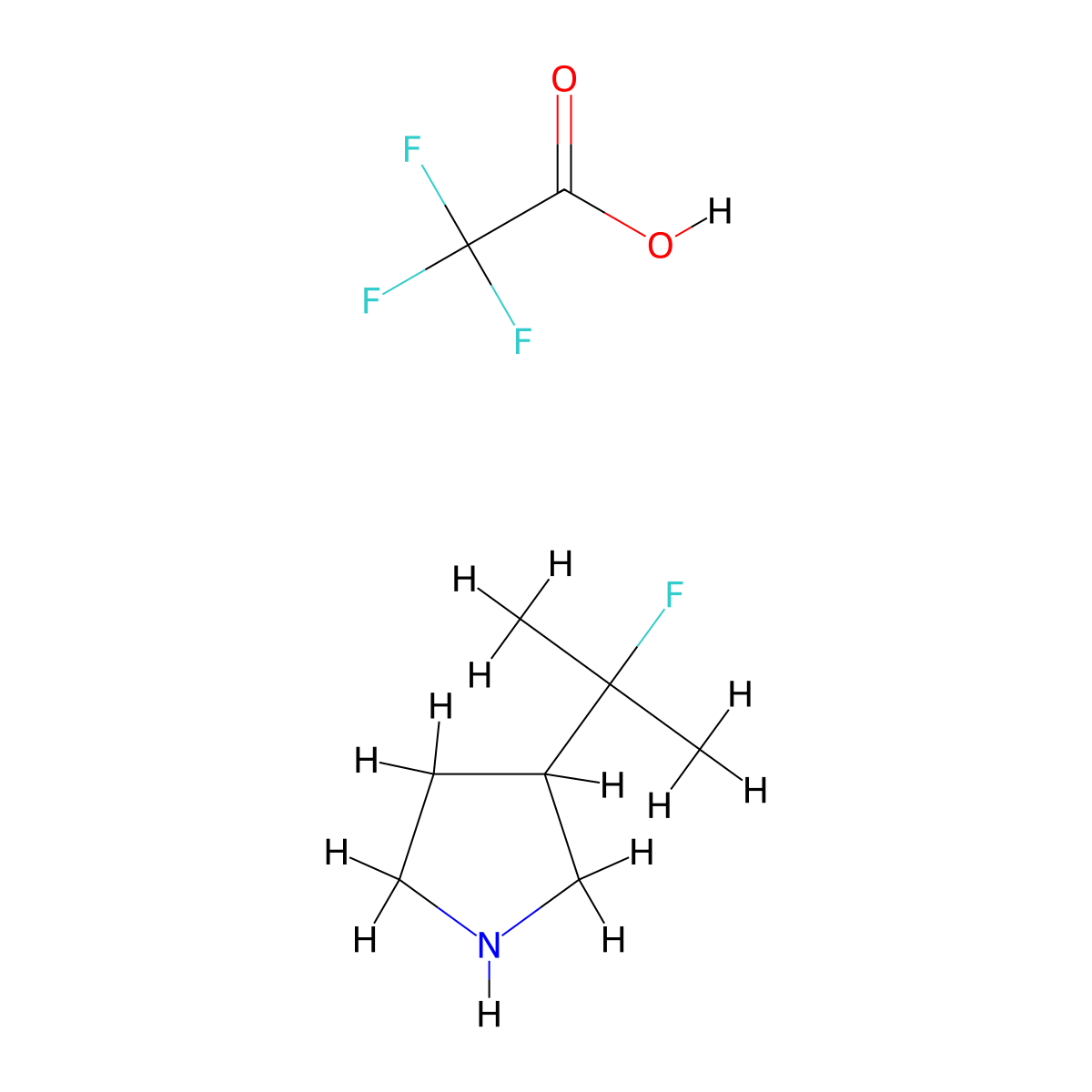 3-(2-Fluoropropan-2-yl)pyrrolidine; trifluoroacetic acid molecular structure, CAS 2138045-21-1