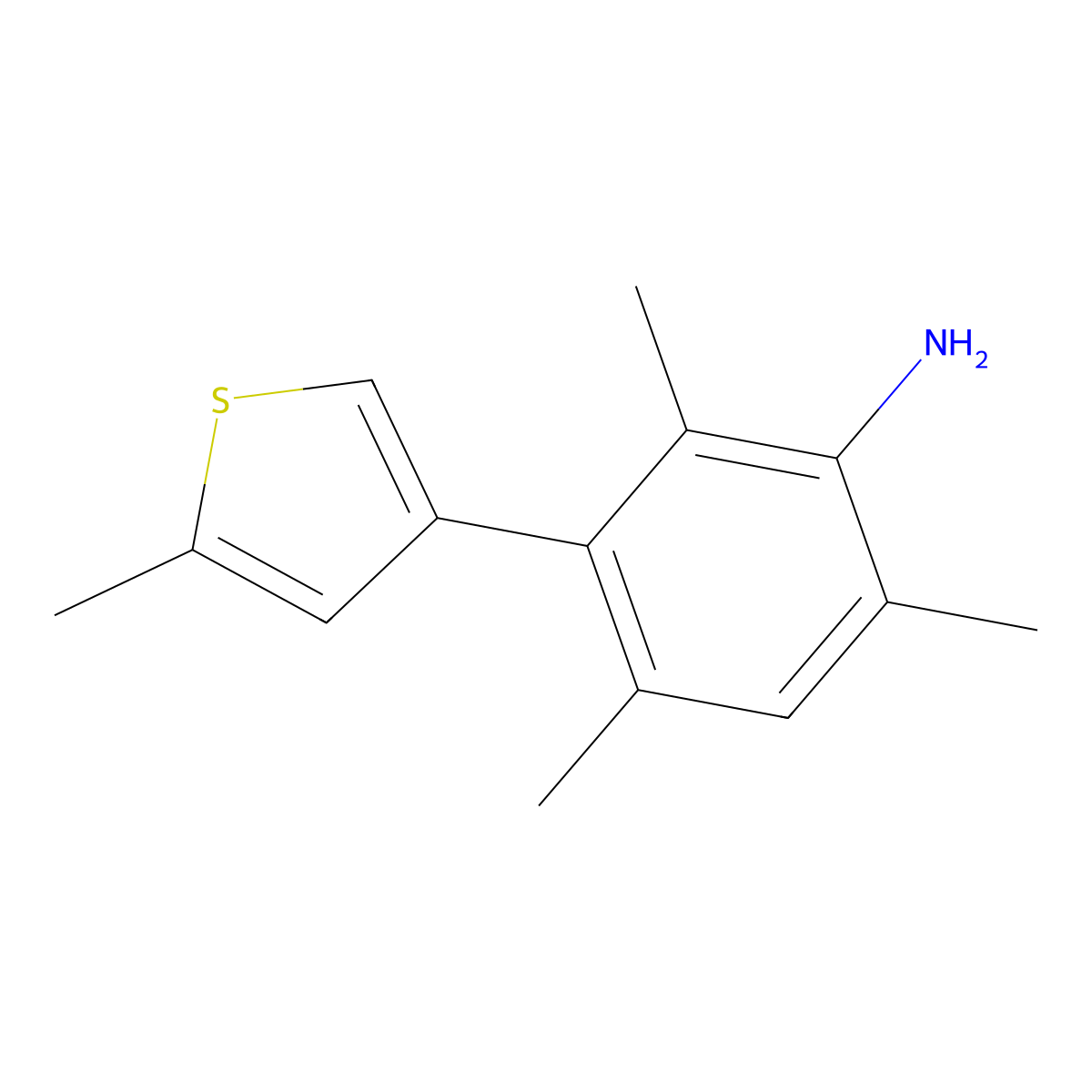 2,4,6-Trimethyl-3-(5-methylthiophen-3-yl)aniline molecular structure, CAS 2138045-67-5