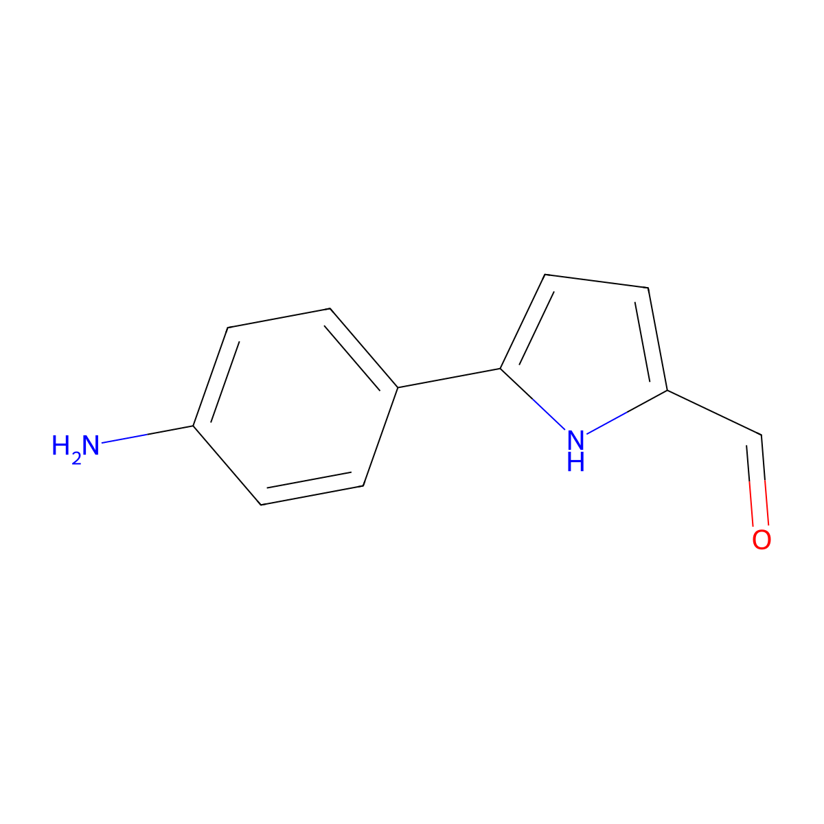5-(4-aminophenyl)-1H-pyrrole-2-carbaldehyde molecular structure, CAS 2138047-13-7