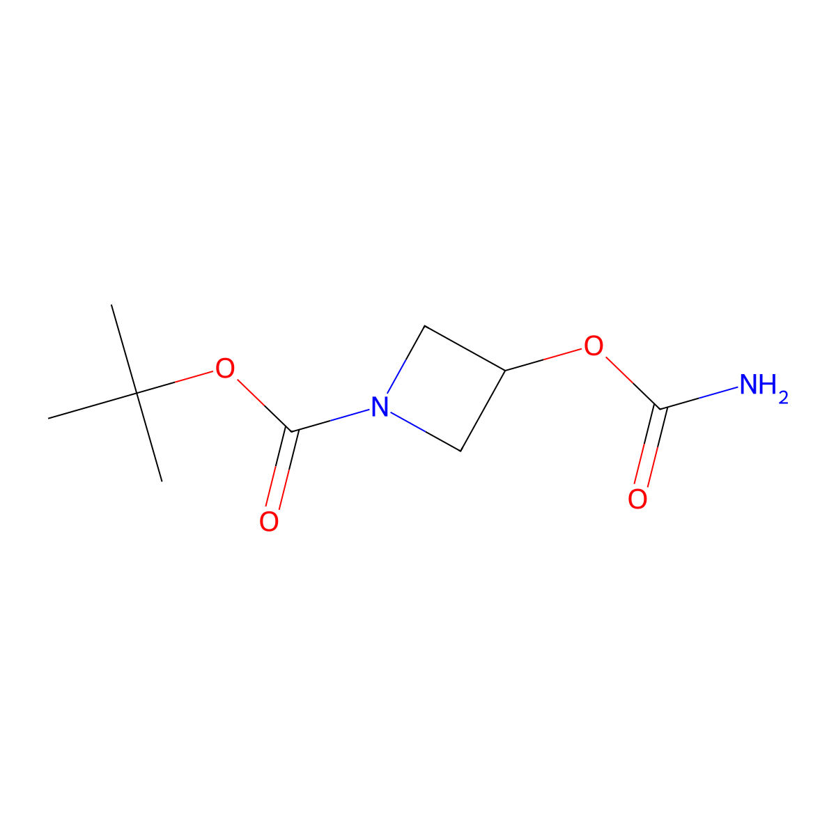 Tert-butyl 3-(carbamoyloxy)azetidine-1-carboxylate molecular structure, CAS 2138047-41-1