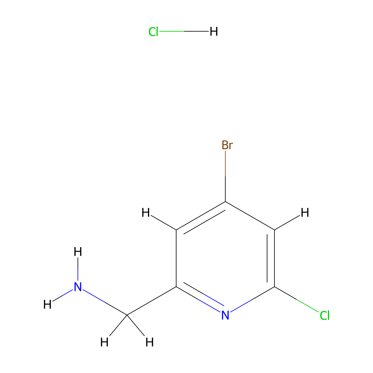 (4-Bromo-6-chloropyridin-2-yl)methanamine hydrochloride molecular structure, CAS 2138047-51-3