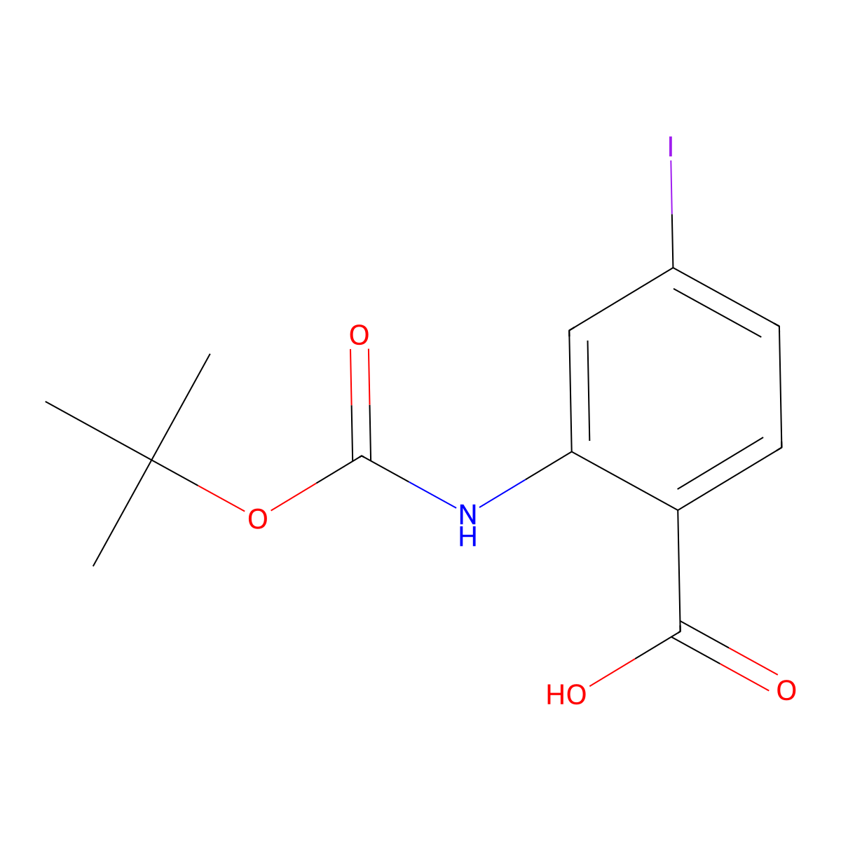 2-{[(Tert-butoxy)carbonyl]amino}-4-iodobenzoic acid molecular structure, CAS 2138047-71-7
