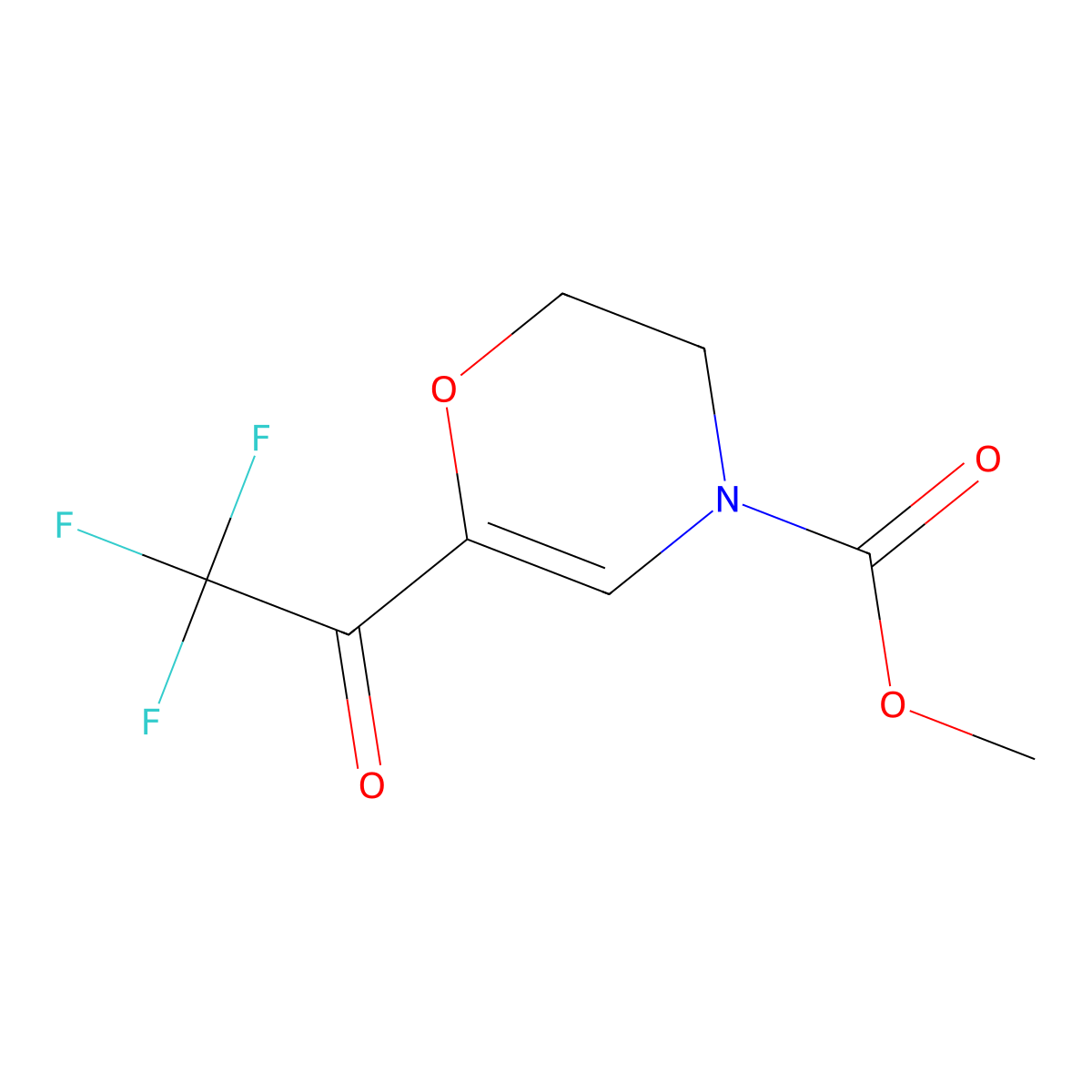 methyl 6-(trifluoroacetyl)-3,4-dihydro-2H-oxazine-4-carboxylate molecular structure, CAS 2138051-85-9