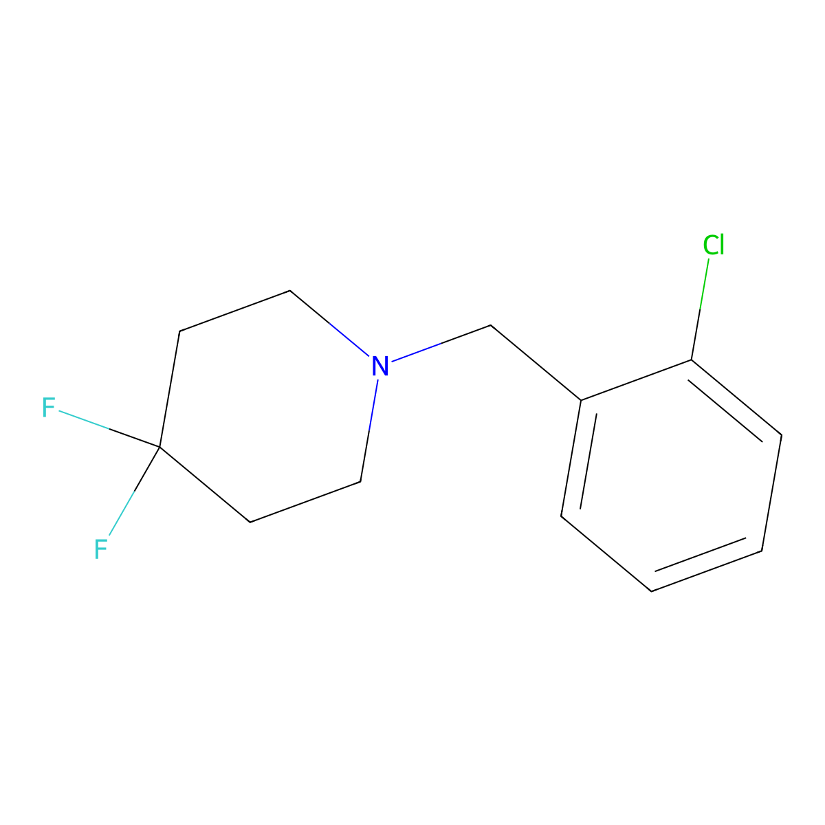 1-[(2-Chlorophenyl)methyl]-4,4-difluoropiperidine molecular structure, CAS 2138051-86-0