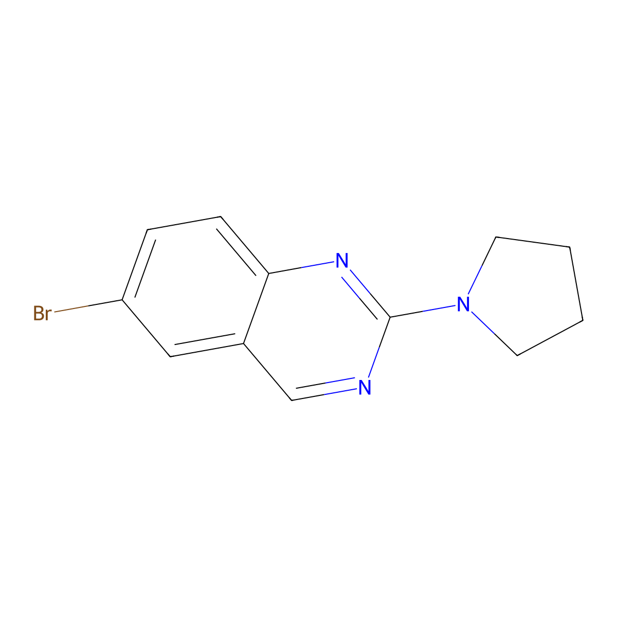 6-Bromo-2-pyrrolidin-1-ylquinazoline molecular structure, CAS 2138052-61-4