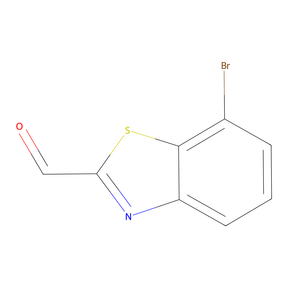 7-Bromo-1,3-benzothiazole-2-carbaldehyde molecular structure, CAS 2138054-00-7