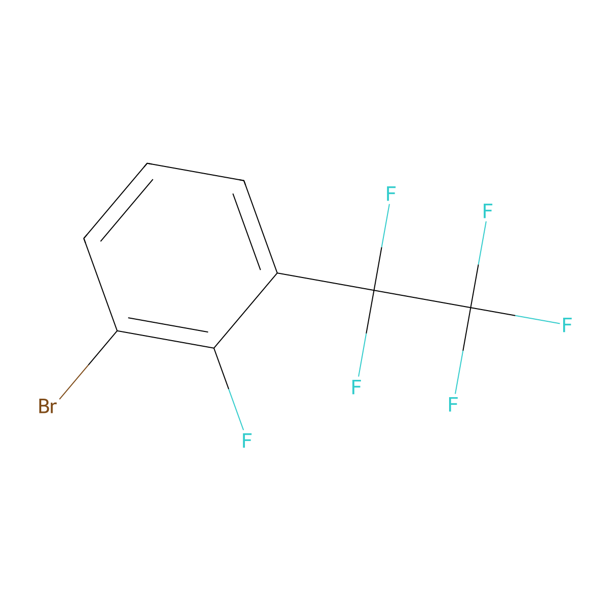 1-Bromo-2-fluoro-3-(pentafluoroethyl)benzene molecular structure, CAS 2138054-07-4
