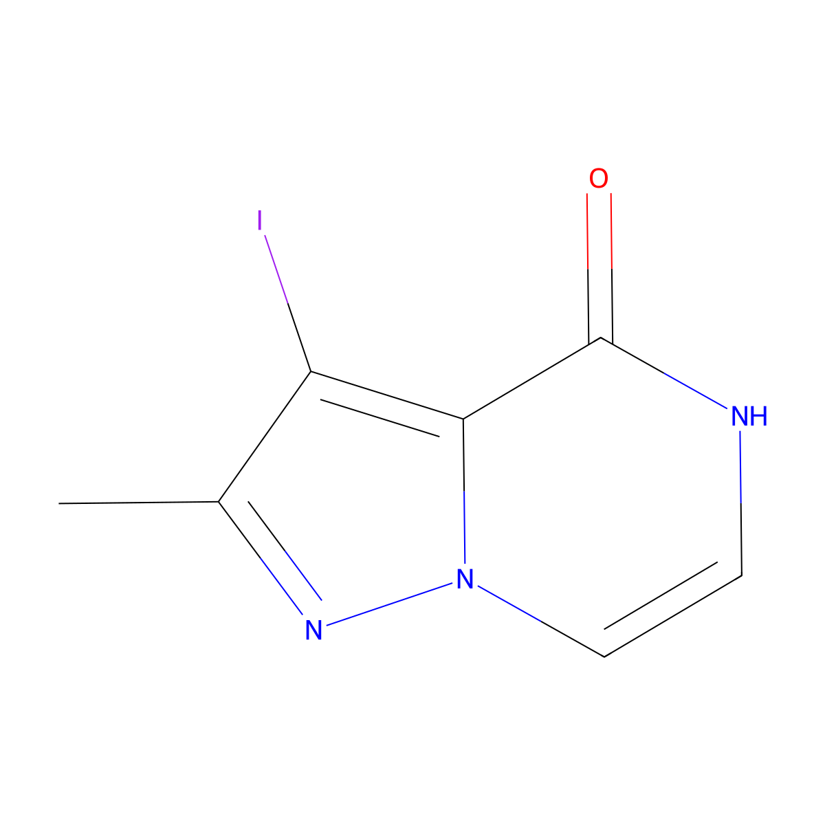 3-iodo-2-methyl-4H,5H-pyrazolo[1,5-a]pyrazin-4-one molecular structure, CAS 2138056-97-8
