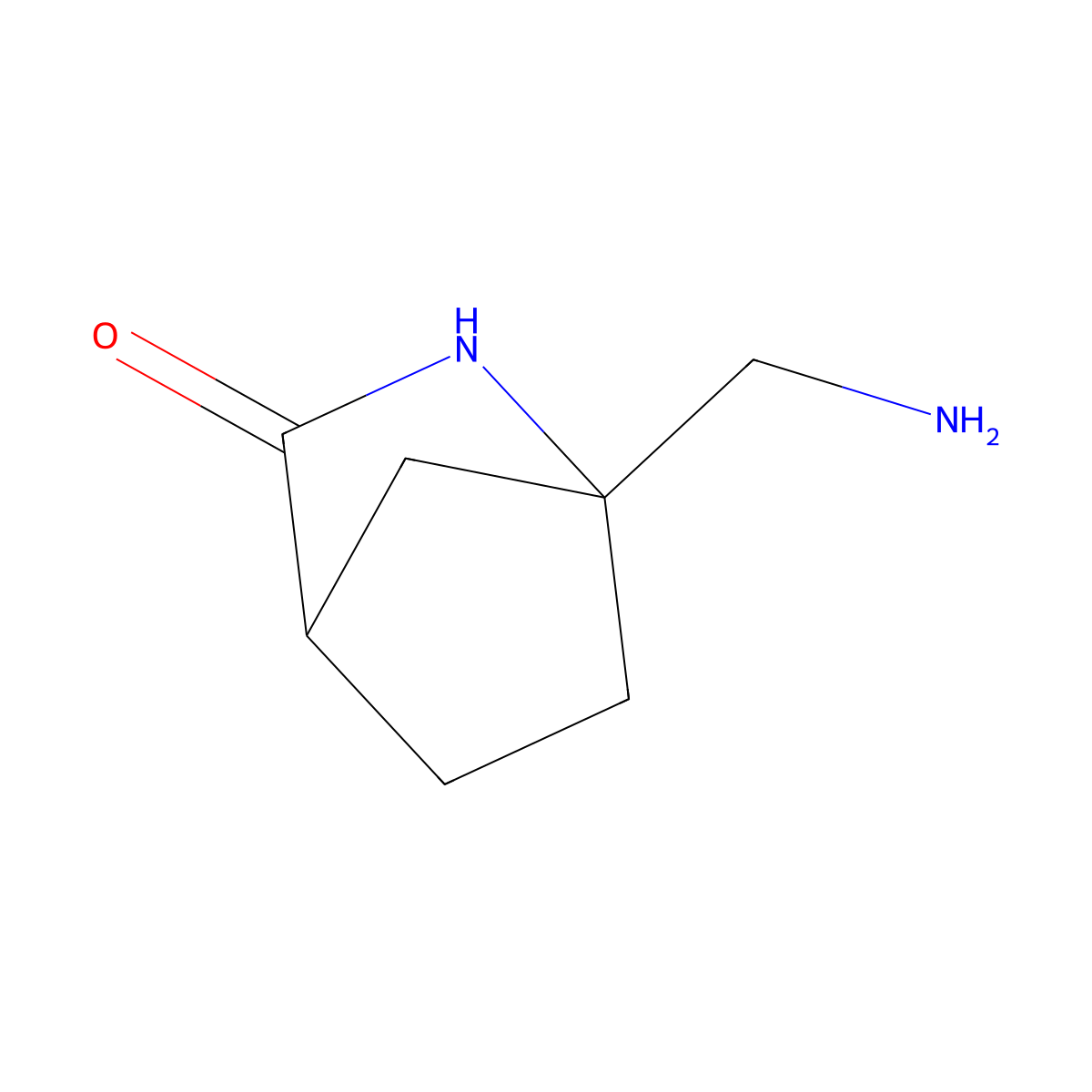 1-(Aminomethyl)-2-azabicyclo(2.2.1)heptan-3-one molecular structure, CAS 2138057-01-7