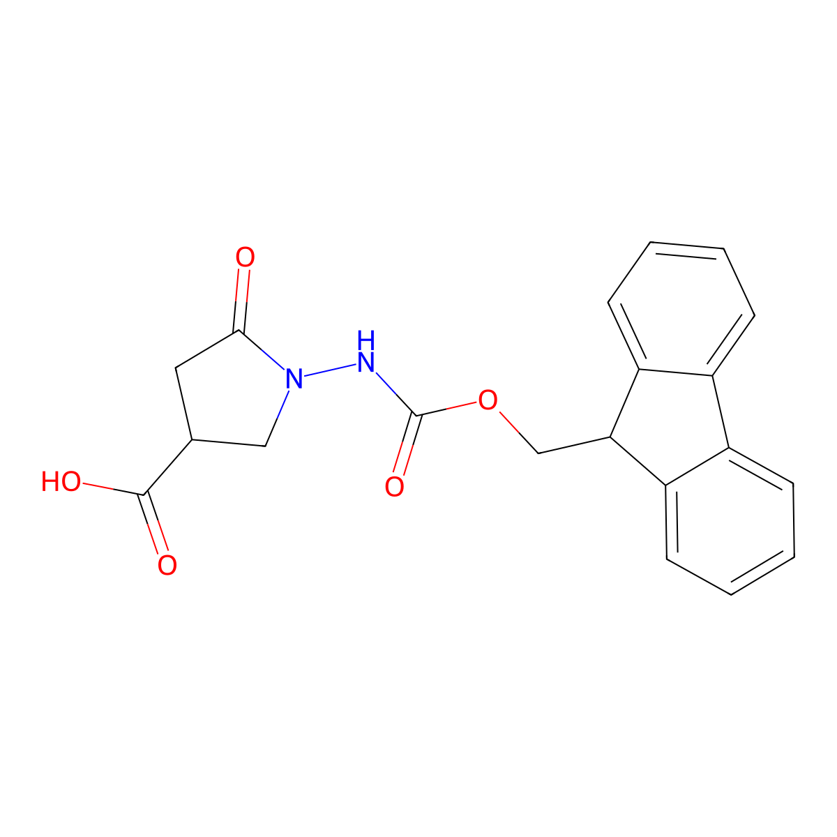 1-({[(9H-fluoren-9-yl)methoxy]carbonyl}amino)-5-oxopyrrolidine-3-carboxylic acid molecular structure, CAS 2138058-31-6