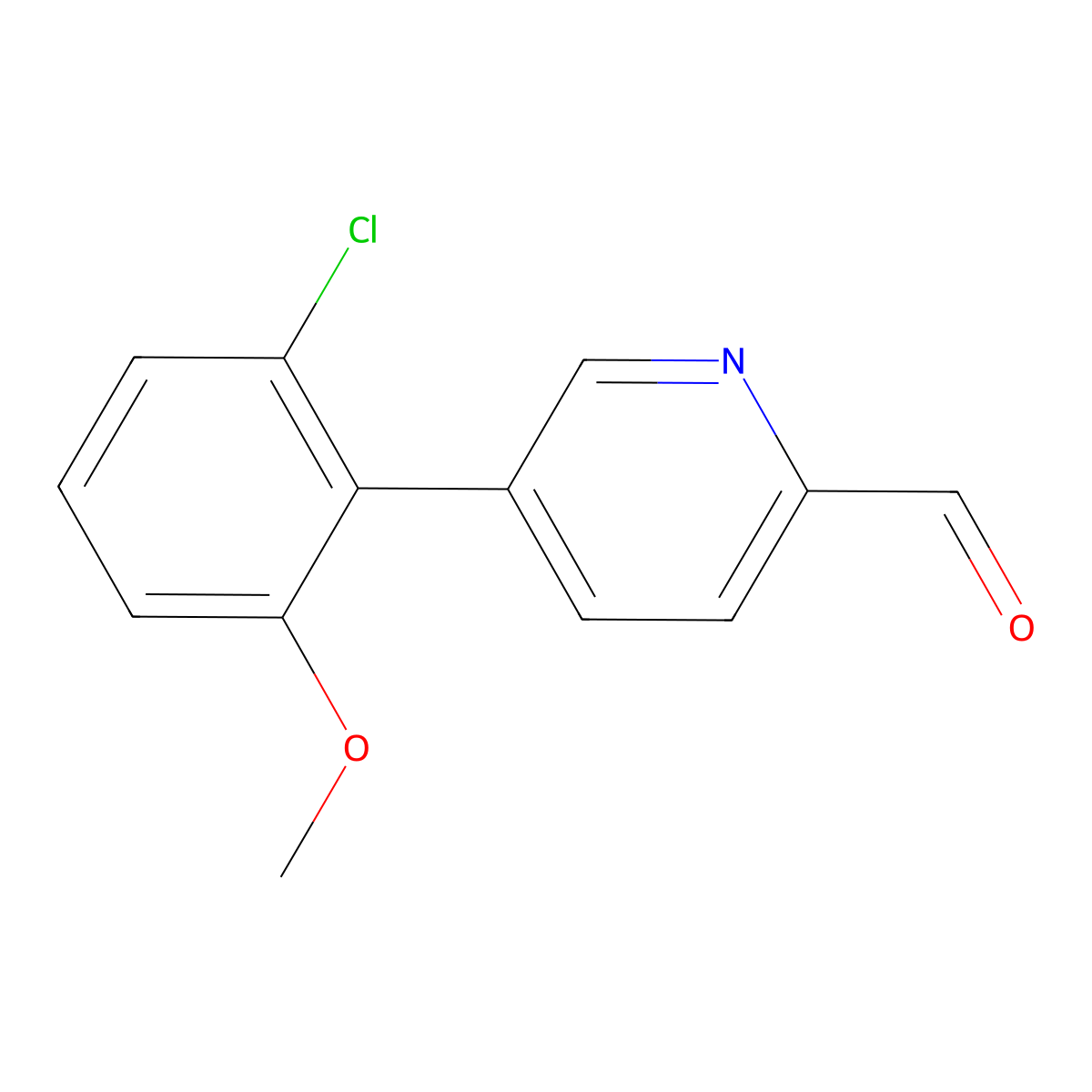 5-(2-Chloro-6-methoxyphenyl)pyridine-2-carbaldehyde molecular structure, CAS 2138058-97-4