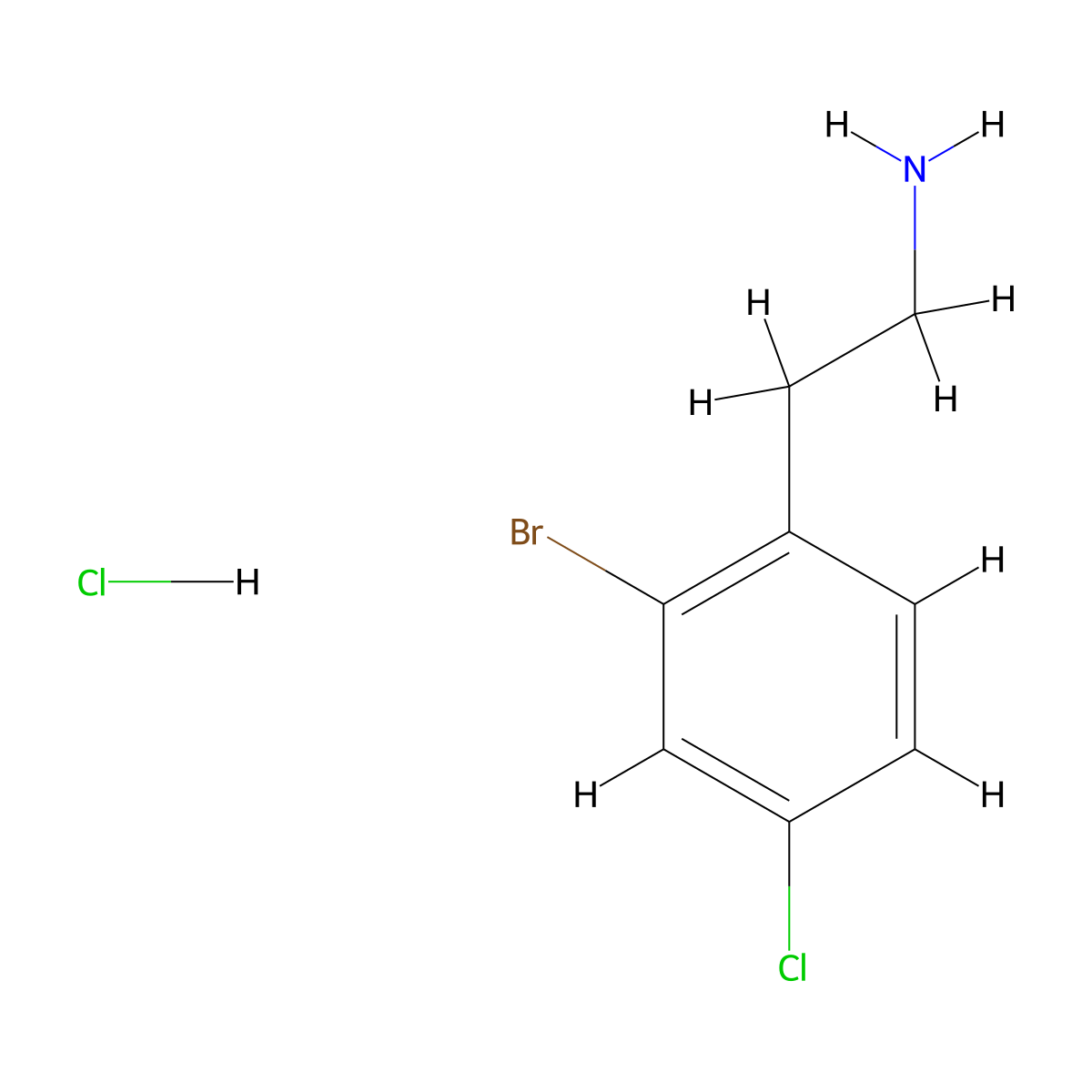 2-(2-Bromo-4-chlorophenyl)ethan-1-amine hydrochloride molecular structure, CAS 2138059-42-2