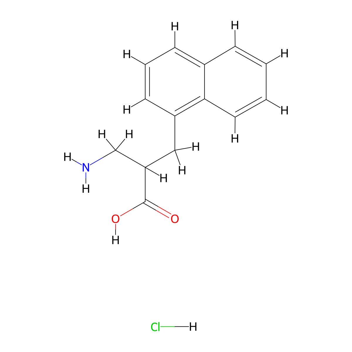 3-Amino-2-[(naphthalen-1-yl)methyl]propanoic acid hydrochloride molecular structure, CAS 2138059-99-9
