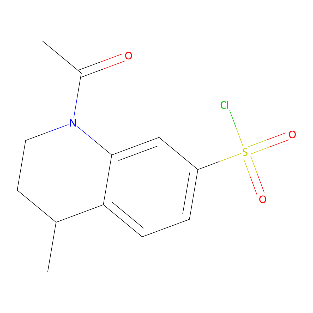 1-Acetyl-4-methyl-1,2,3,4-tetrahydroquinoline-7-sulfonyl chloride molecular structure, CAS 2138060-23-6