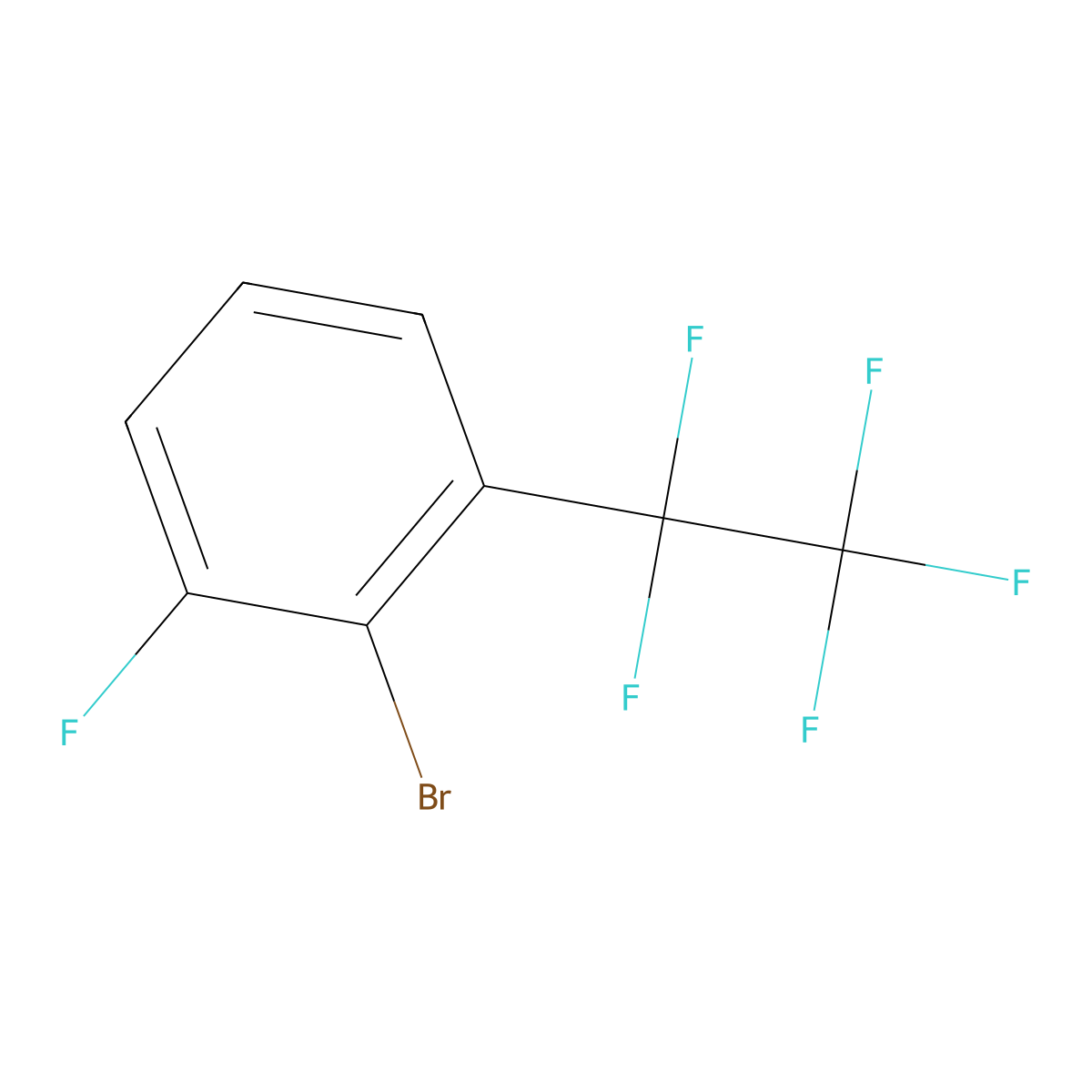 2-Bromo-1-fluoro-3-(1,1,2,2,2-pentafluoroethyl)benzene molecular structure, CAS 2138060-31-6