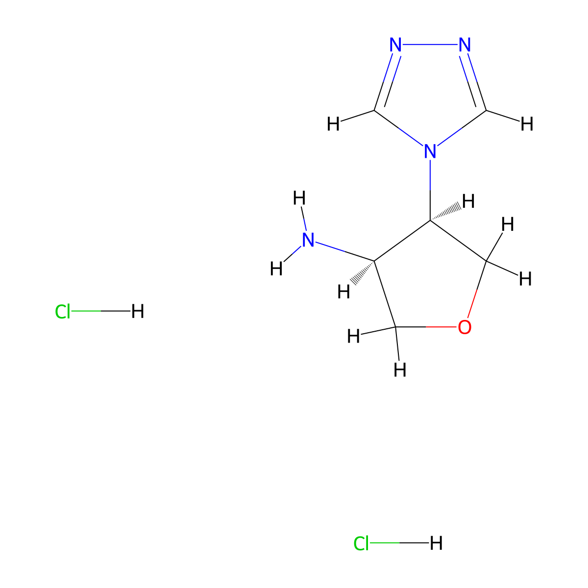 rac-(3R,4S)-4-(4H-1,2,4-triazol-4-yl)oxolan-3-amine dihydrochloride molecular structure, CAS 2138062-34-5