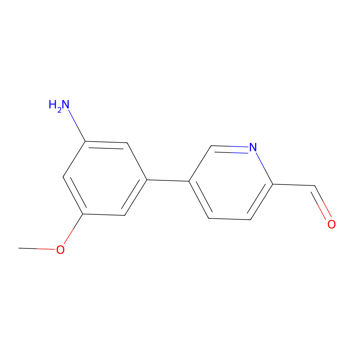 5-(3-Amino-5-methoxyphenyl)pyridine-2-carbaldehyde molecular structure, CAS 2138064-36-3