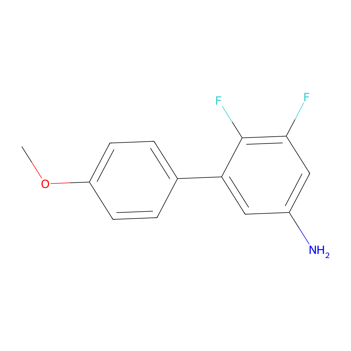 3,4-Difluoro-5-(4-methoxyphenyl)aniline molecular structure, CAS 2138064-40-9