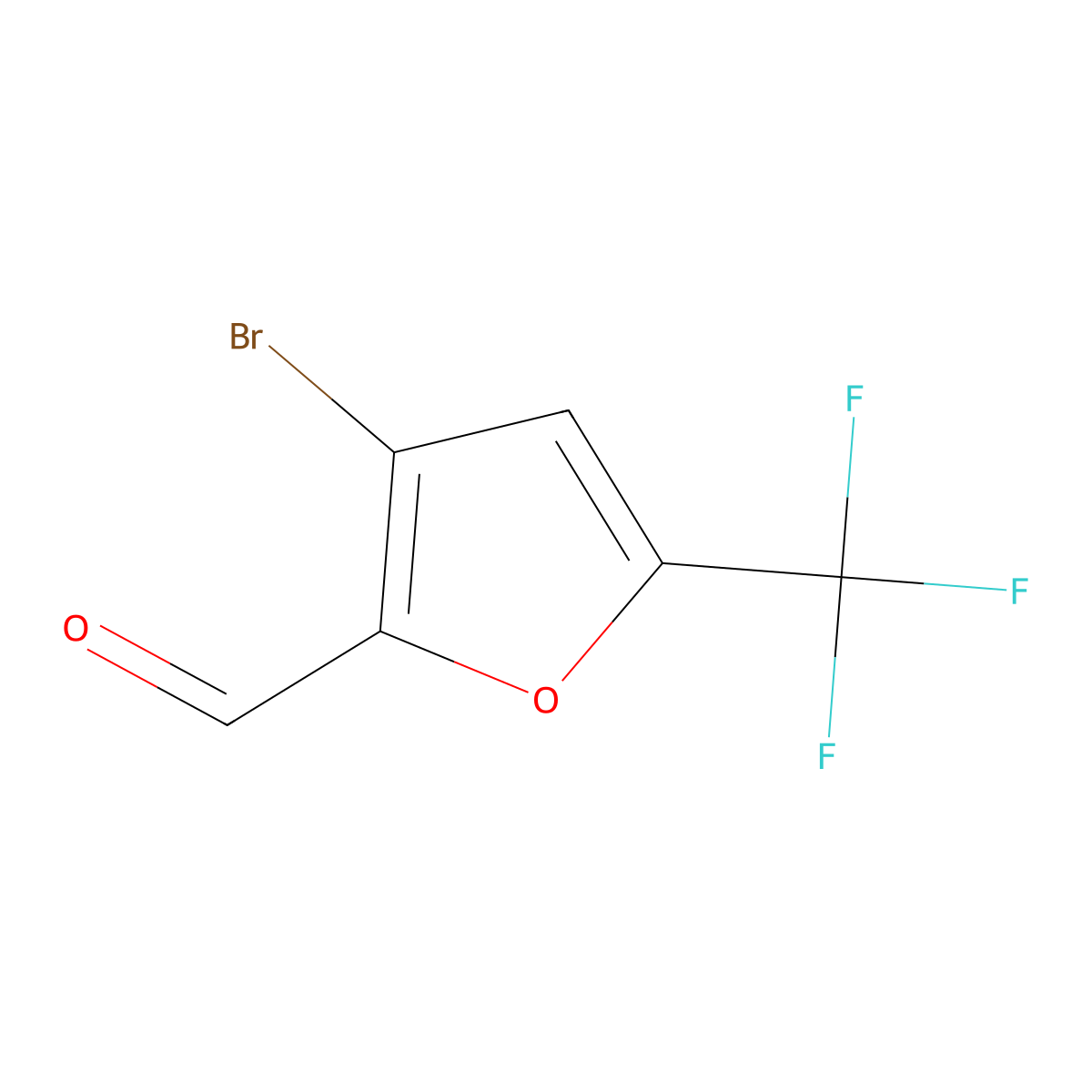 3-Bromo-5-(trifluoromethyl)furan-2-carbaldehyde molecular structure, CAS 2138064-47-6