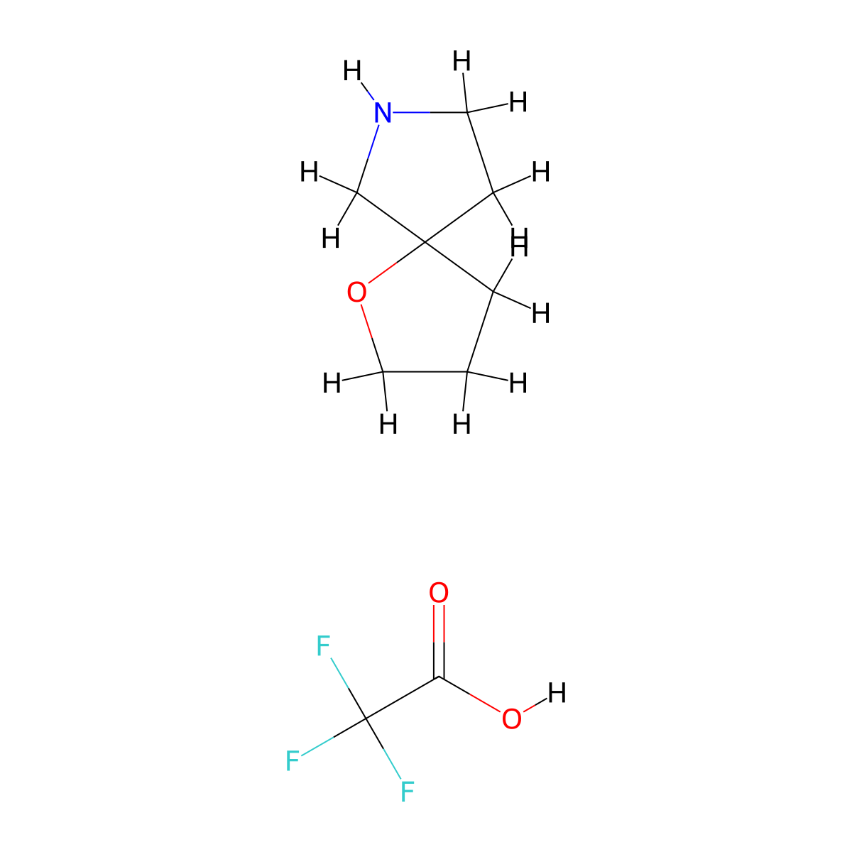 1-Oxa-7-azaspiro[4.4]nonane; trifluoroacetic acid molecular structure, CAS 2138064-54-5