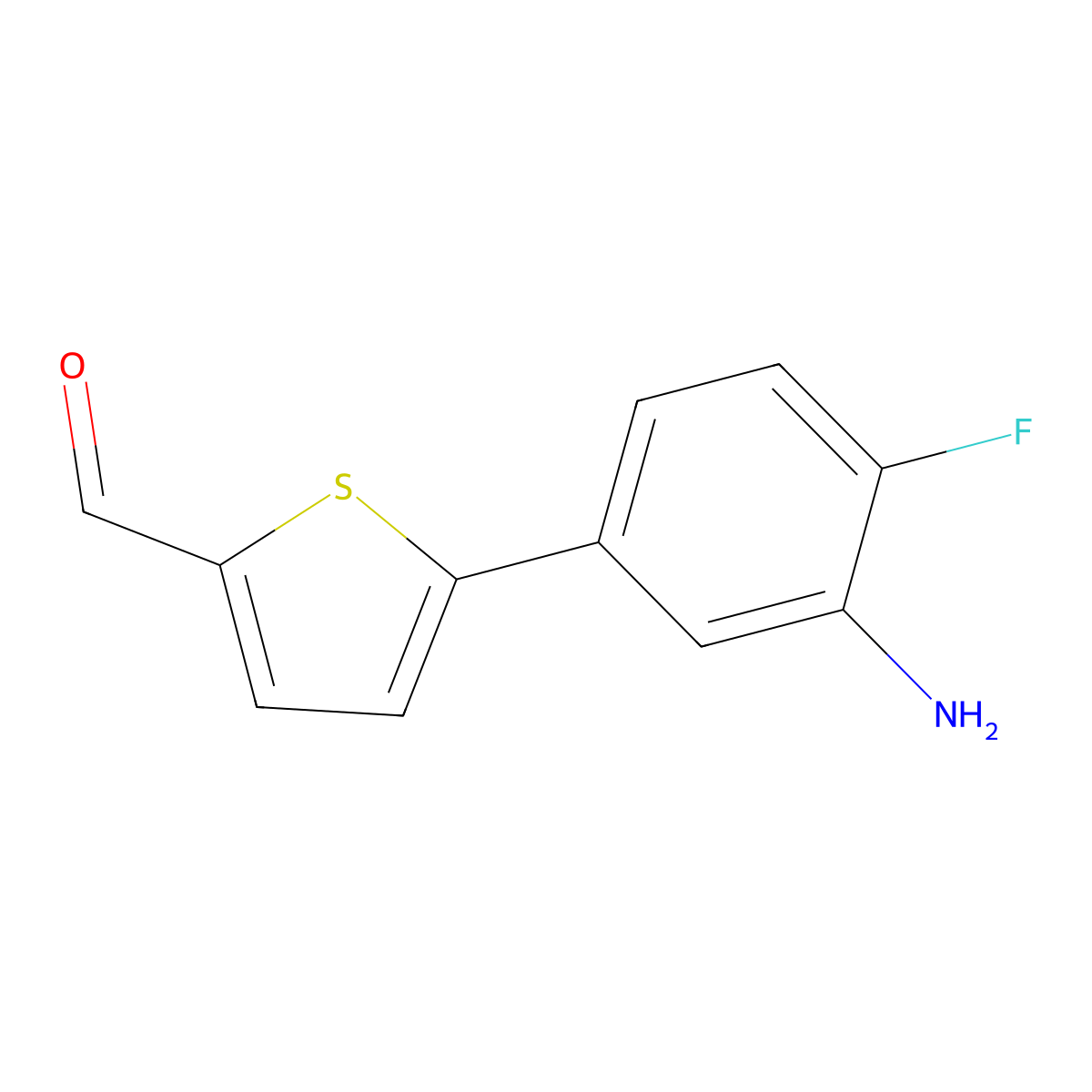 5-(3-Amino-4-fluorophenyl)thiophene-2-carbaldehyde molecular structure, CAS 2138065-52-6