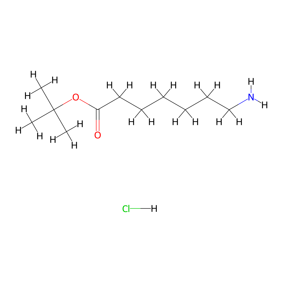 Tert-butyl 7-aminoheptanoate hydrochloride molecular structure, CAS 2138066-00-7