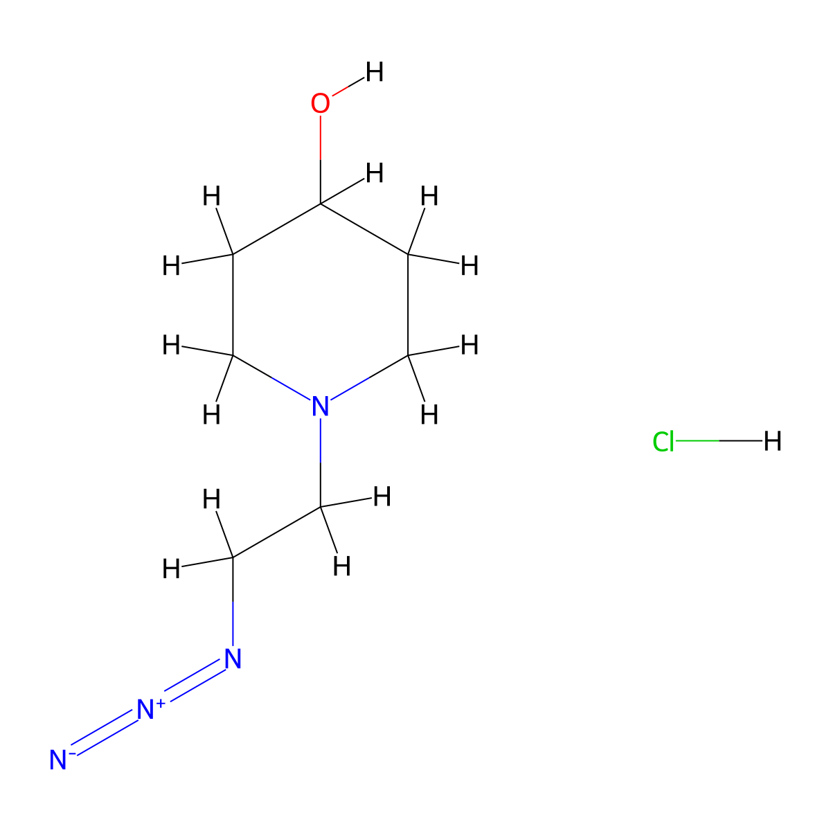 1-(2-Azidoethyl)piperidin-4-ol hydrochloride molecular structure, CAS 2138066-08-5