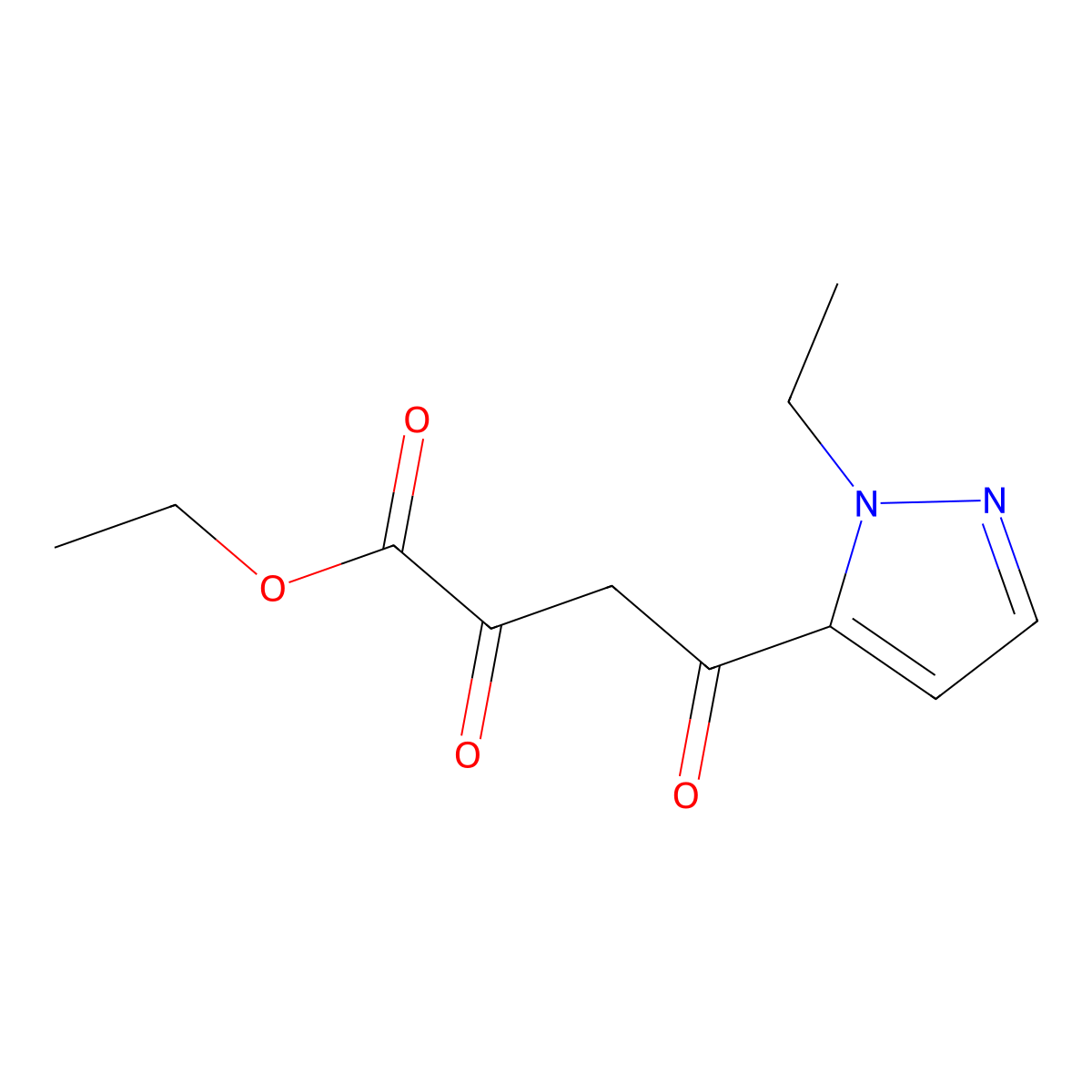ethyl 4-(1-ethyl-1H-pyrazol-5-yl)-2,4-dioxobutanoate molecular structure, CAS 2138066-50-7