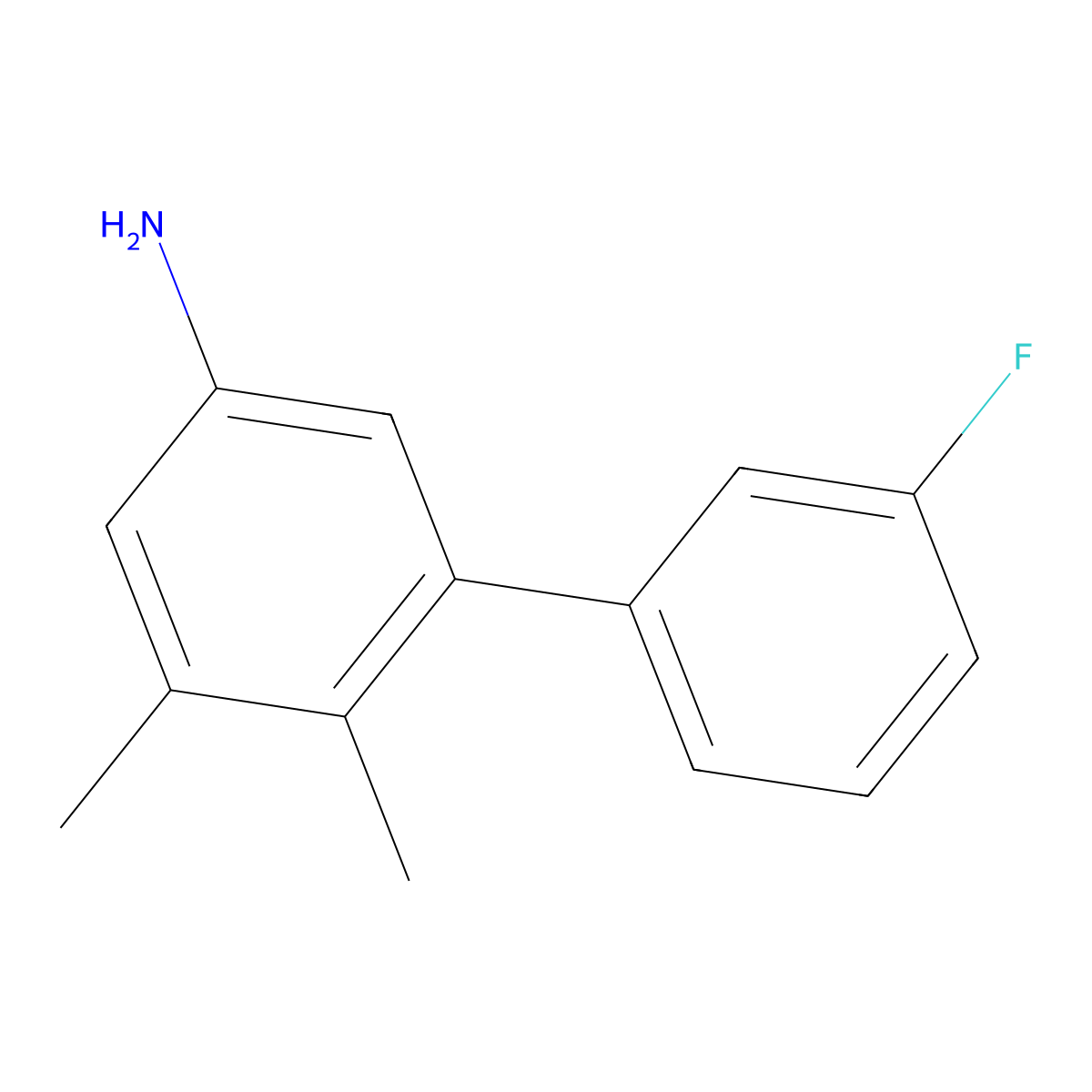 3'-Fluoro-5,6-dimethyl-[1,1'-biphenyl]-3-amine molecular structure, CAS 2138066-68-7