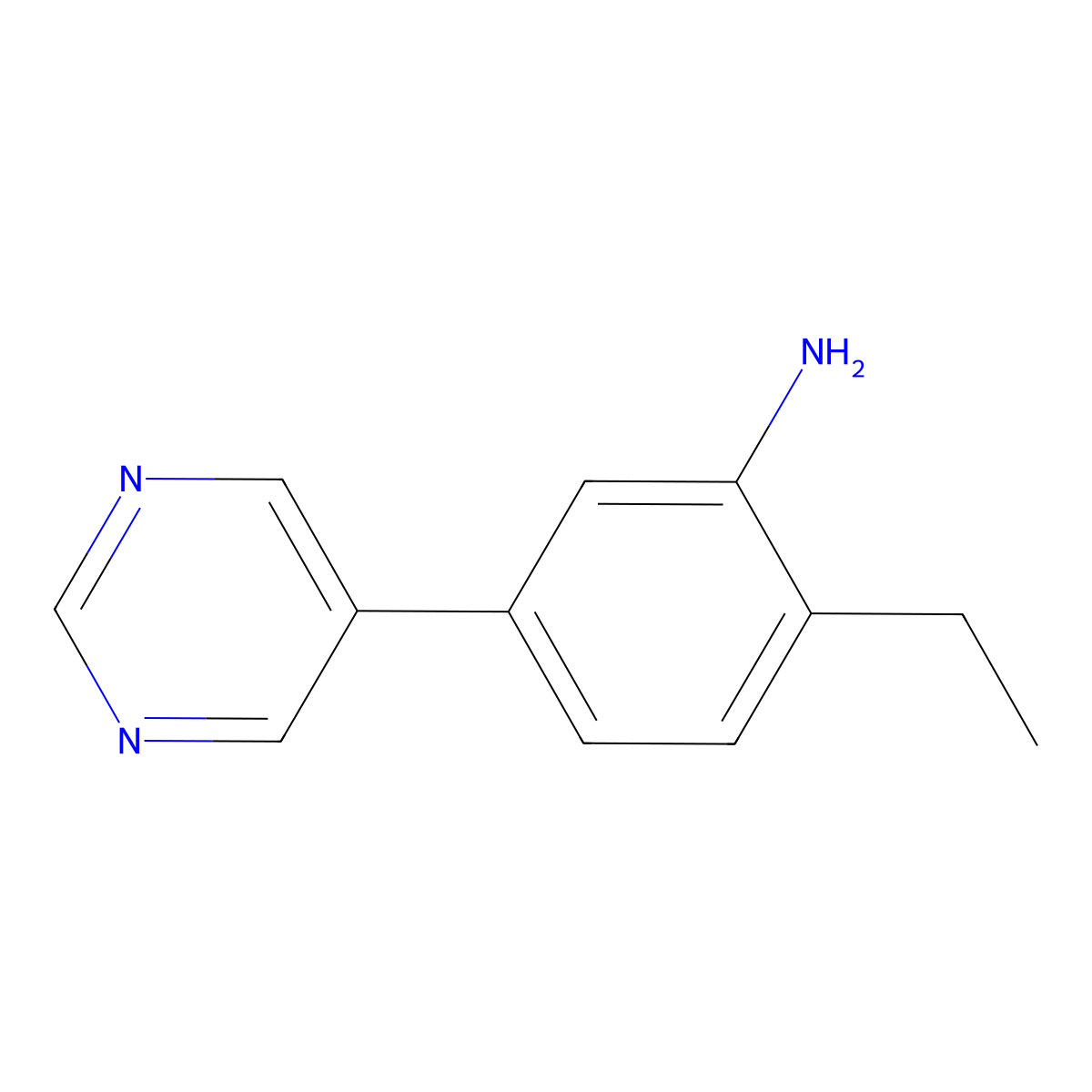 2-Ethyl-5-(pyrimidin-5-yl)aniline molecular structure, CAS 2138067-08-8