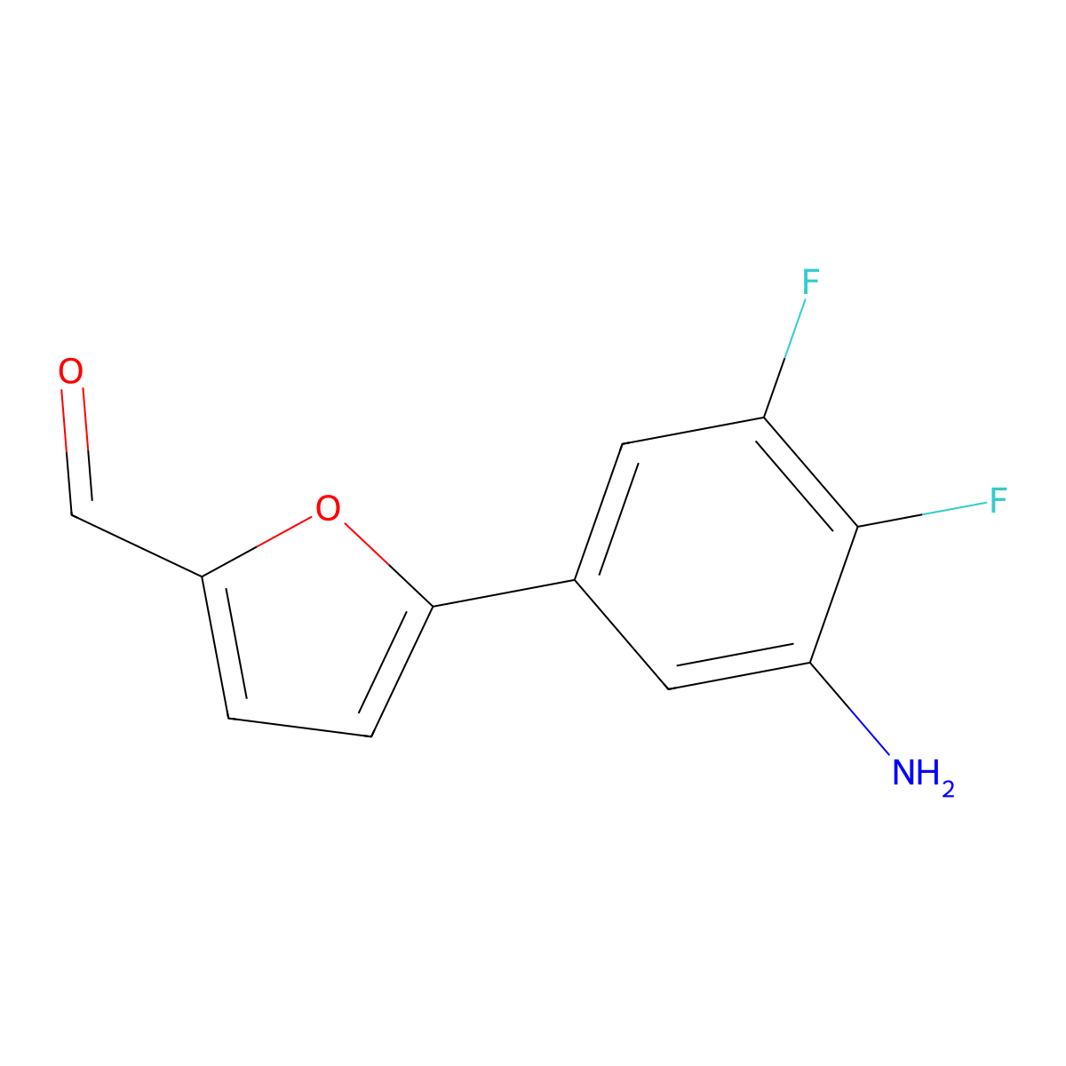 5-(3-Amino-4,5-difluorophenyl)furan-2-carbaldehyde molecular structure, CAS 2138067-22-6