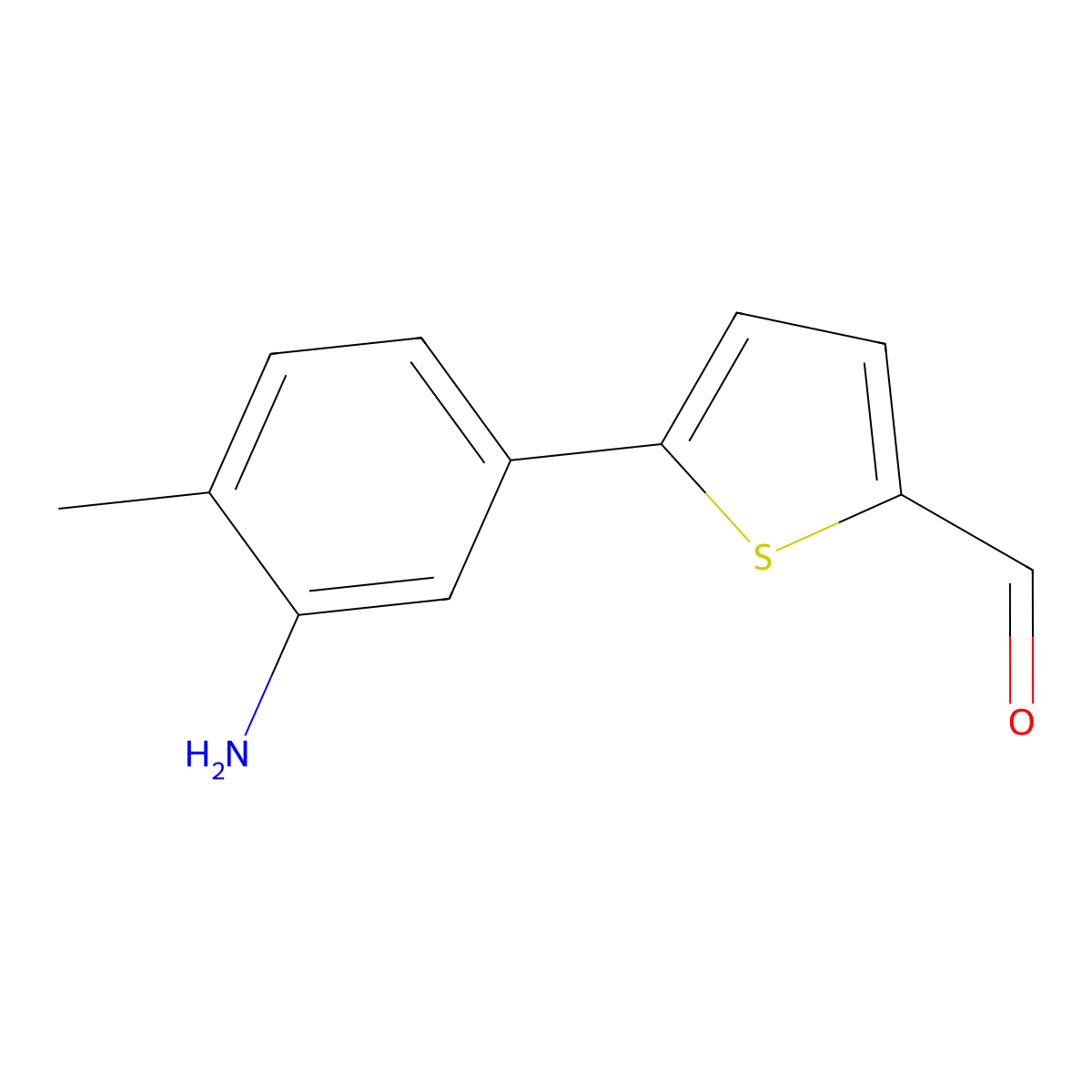 5-(3-Amino-4-methylphenyl)thiophene-2-carbaldehyde molecular structure, CAS 2138067-33-9