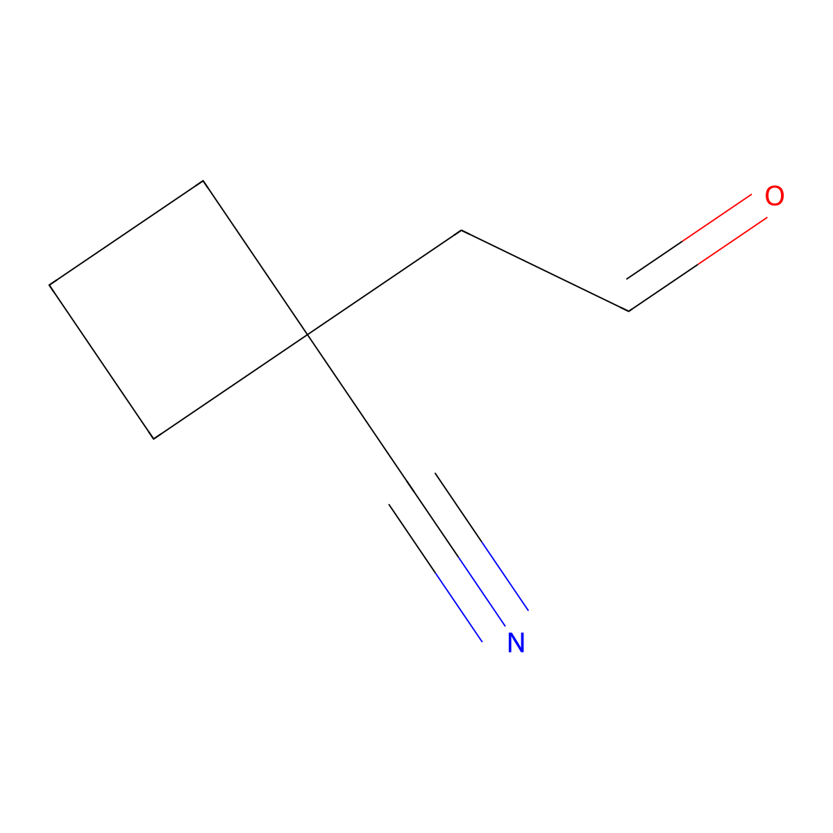 1-(2-Oxoethyl)cyclobutane-1-carbonitrile molecular structure, CAS 2138067-58-8