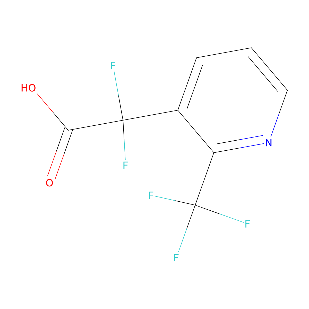 2,2-Difluoro-2-[2-(trifluoromethyl)pyridin-3-yl]acetic acid molecular structure, CAS 2138067-70-4