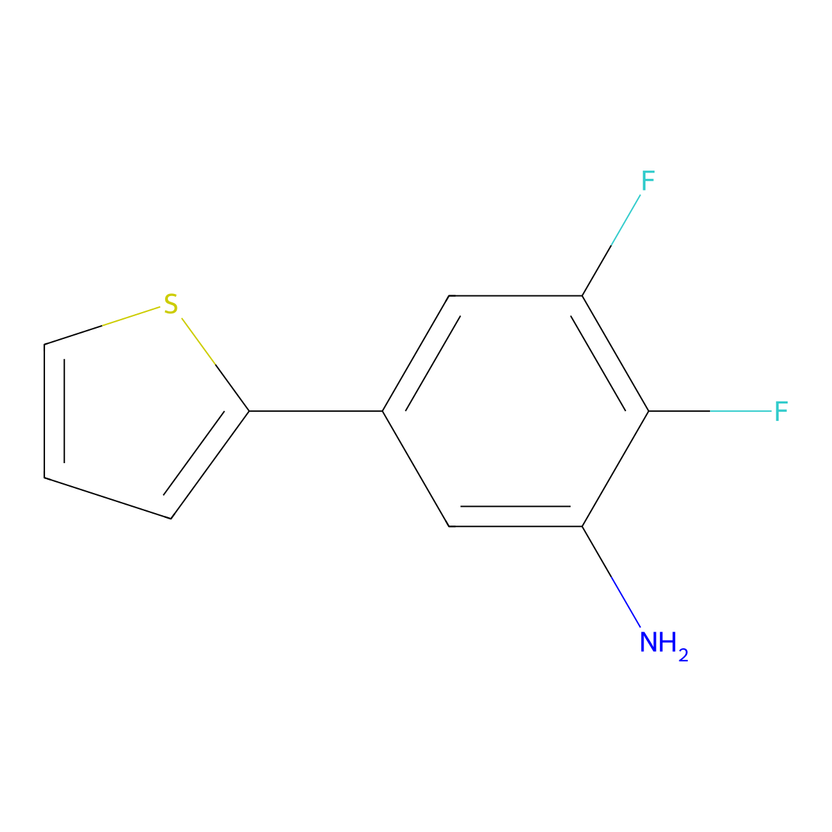 2,3-Difluoro-5-(thiophen-2-yl)aniline molecular structure, CAS 2138068-81-0