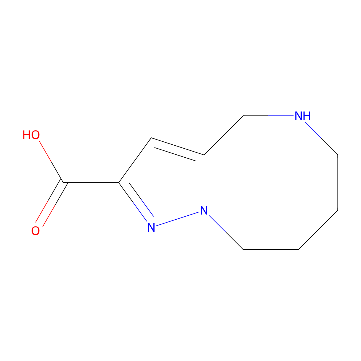4H,5H,6H,7H,8H,9H-pyrazolo[1,5-a][1,4]diazocine-2-carboxylicacid molecular structure, CAS 2138069-24-4
