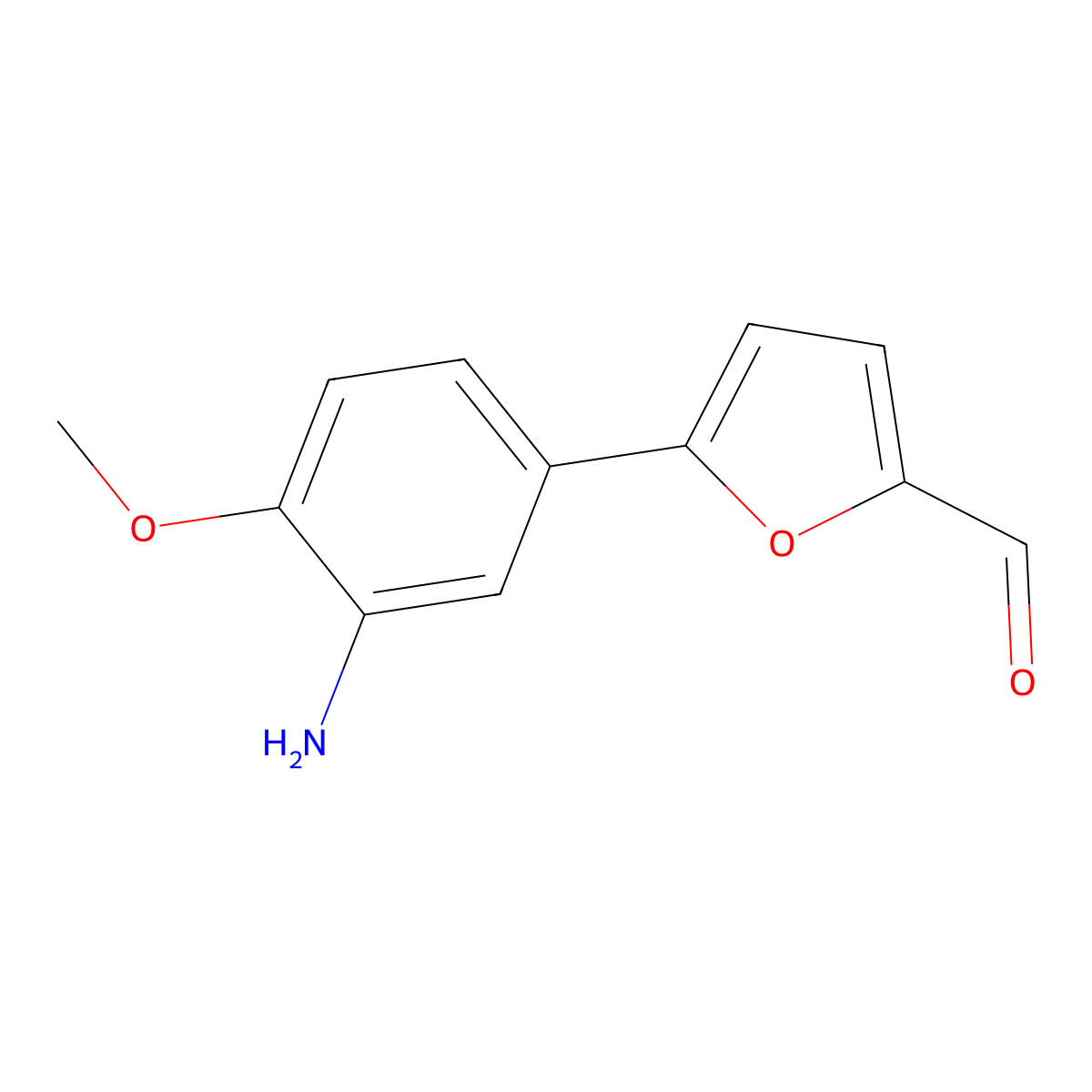 5-(3-Amino-4-methoxyphenyl)furan-2-carbaldehyde molecular structure, CAS 2138069-59-5