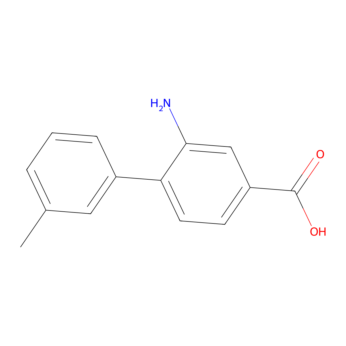 3-Amino-4-(3-methylphenyl)benzoic acid molecular structure, CAS 2138069-93-7