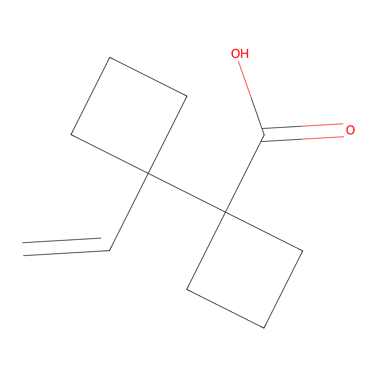 1-(1-Ethenylcyclobutyl)cyclobutane-1-carboxylic acid molecular structure, CAS 2138070-13-8