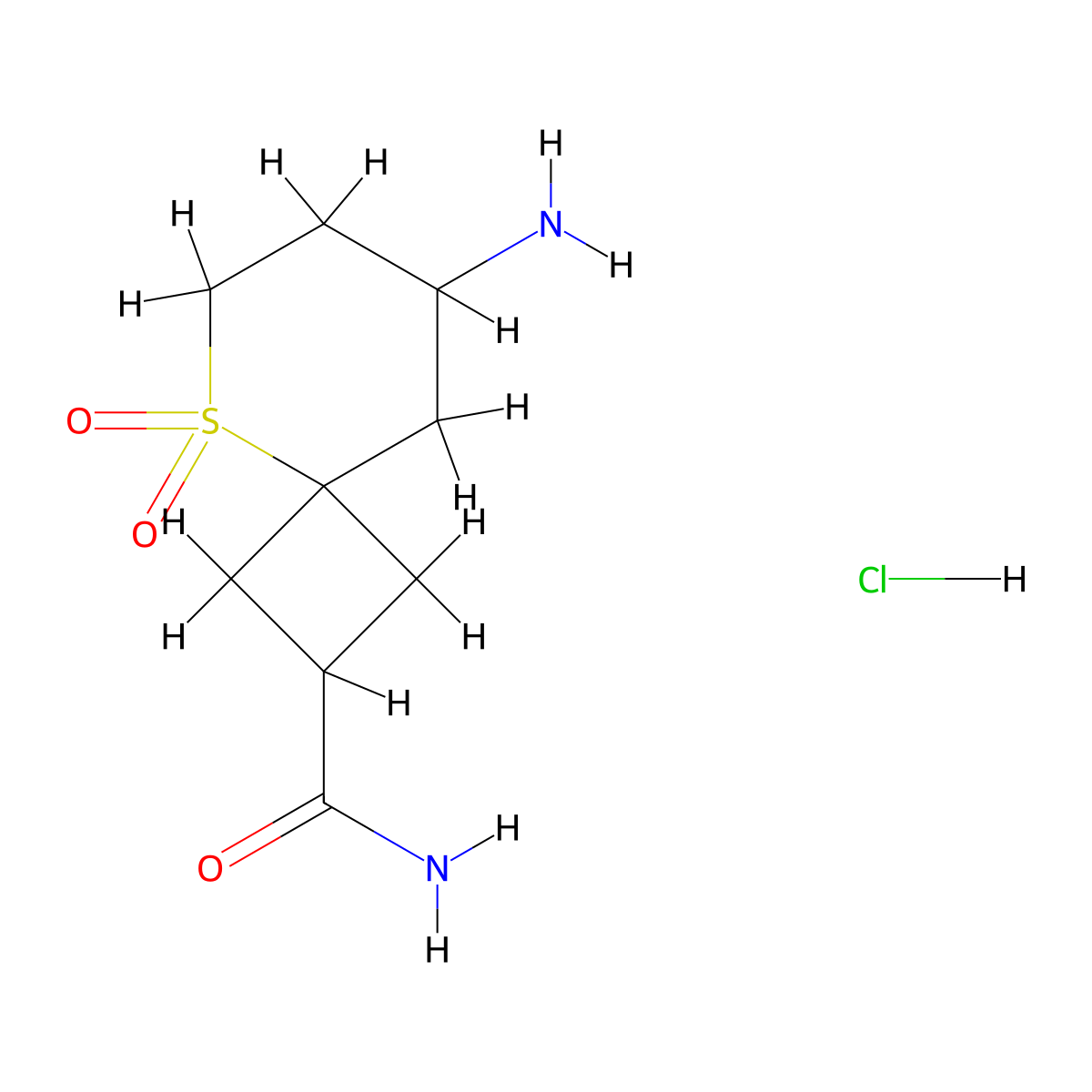 8-Amino-5,5-dioxo-5lambda6-thiaspiro[3.5]nonane-2-carboxamide hydrochloride molecular structure, CAS 2138070-95-6