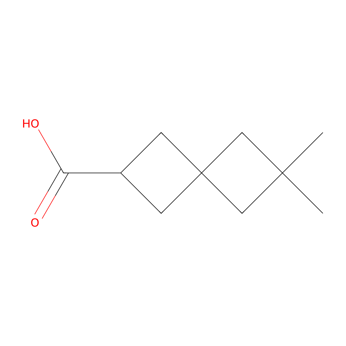 6,6-Dimethylspiro(3.3)heptane-2-carboxylic acid molecular structure, CAS 2138071-47-1
