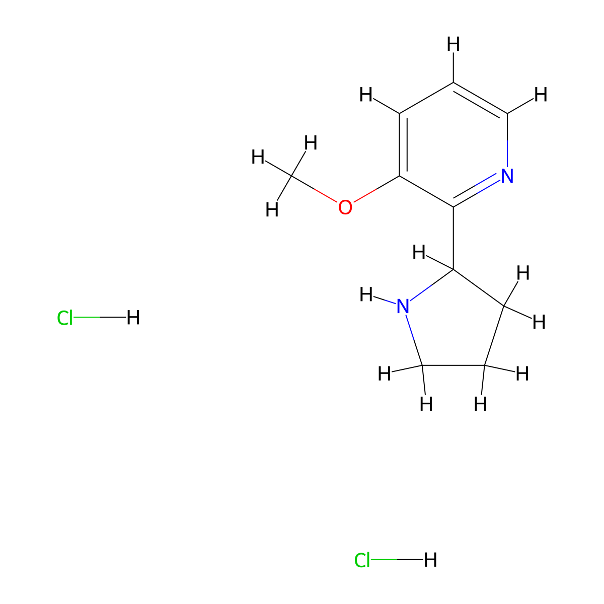 3-Methoxy-2-(pyrrolidin-2-yl)pyridine dihydrochloride molecular structure, CAS 2138072-72-5