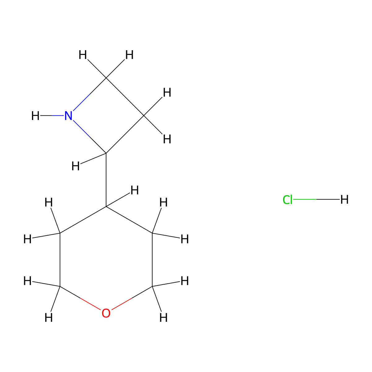 2-(Oxan-4-yl)azetidine hydrochloride molecular structure, CAS 2138073-30-8