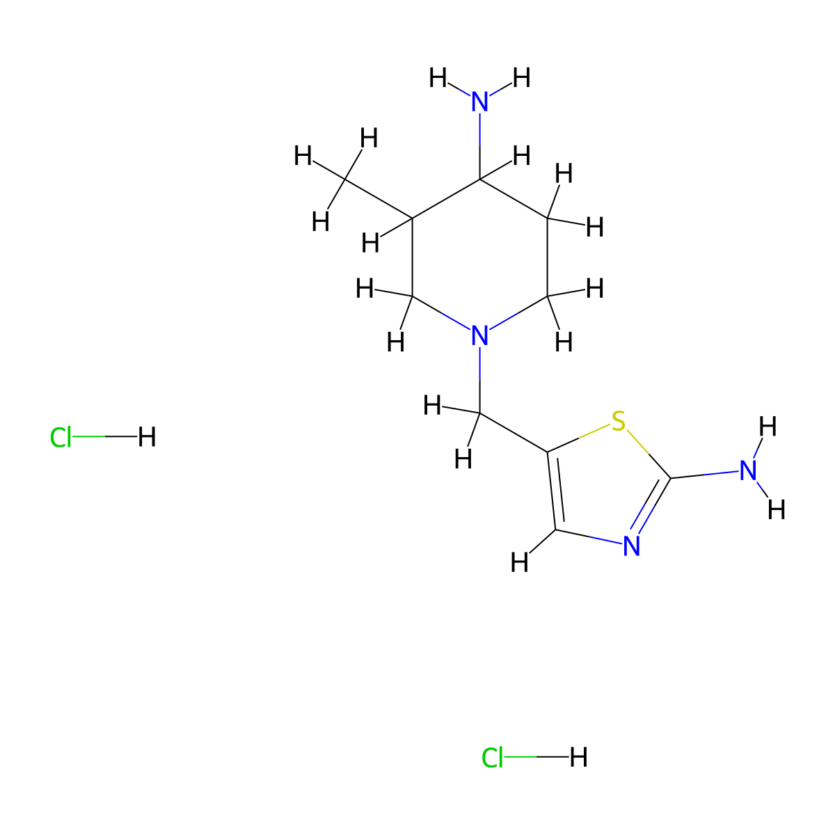 1-[(2-Amino-1,3-thiazol-5-yl)methyl]-3-methylpiperidin-4-amine dihydrochloride molecular structure, CAS 2138073-33-1