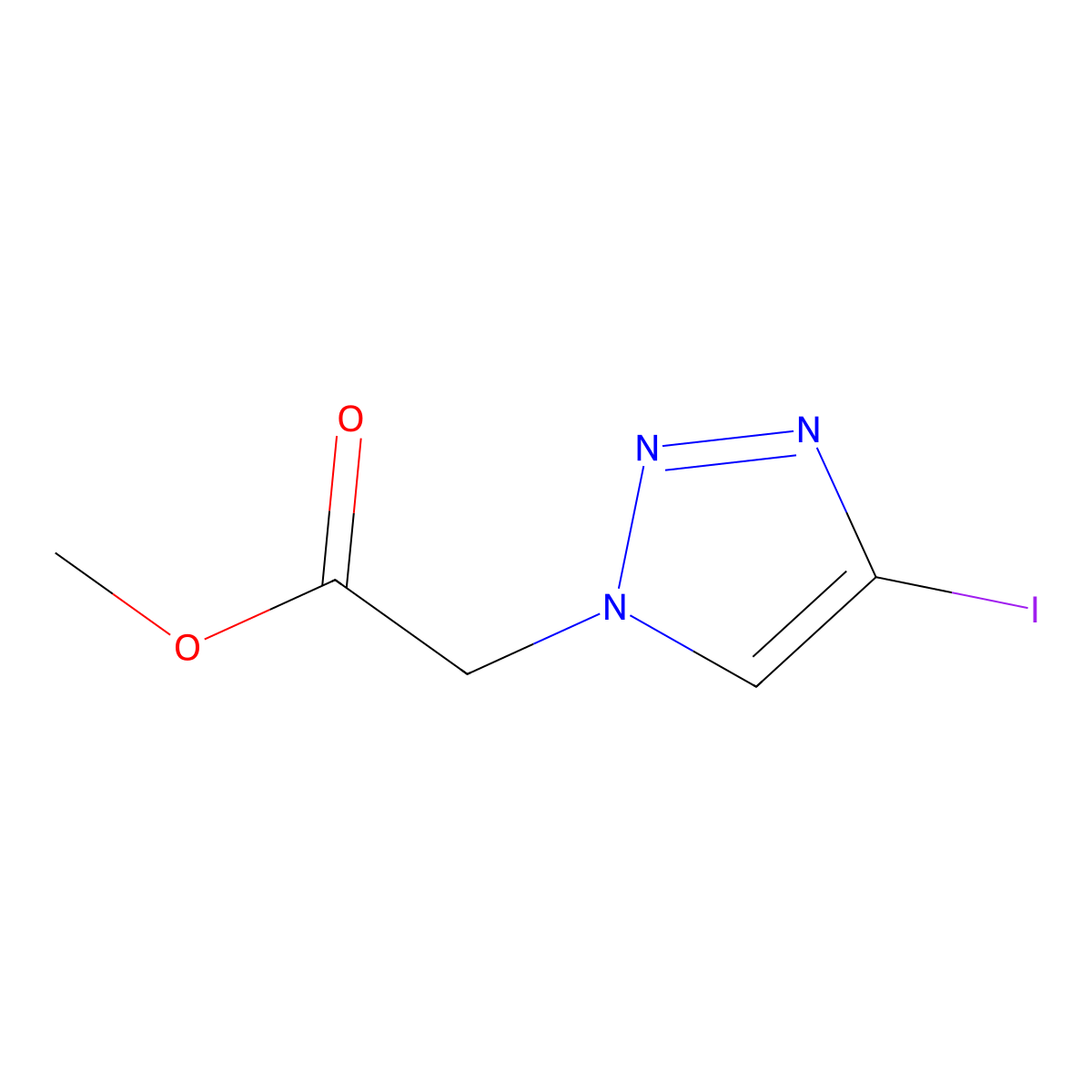 methyl 2-(4-iodo-1H-1,2,3-triazol-1-yl)acetate molecular structure, CAS 2138074-18-5