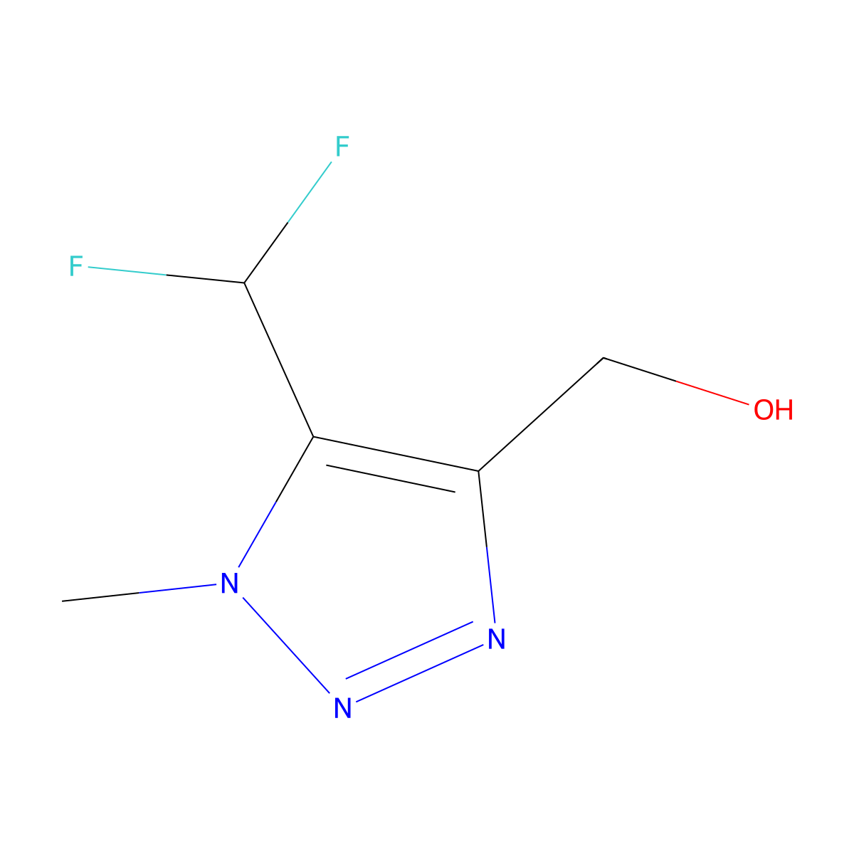 (5-(difluoromethyl)-1-methyl-1H-1,2,3-triazol-4-yl)methanol molecular structure, CAS 2138075-65-5