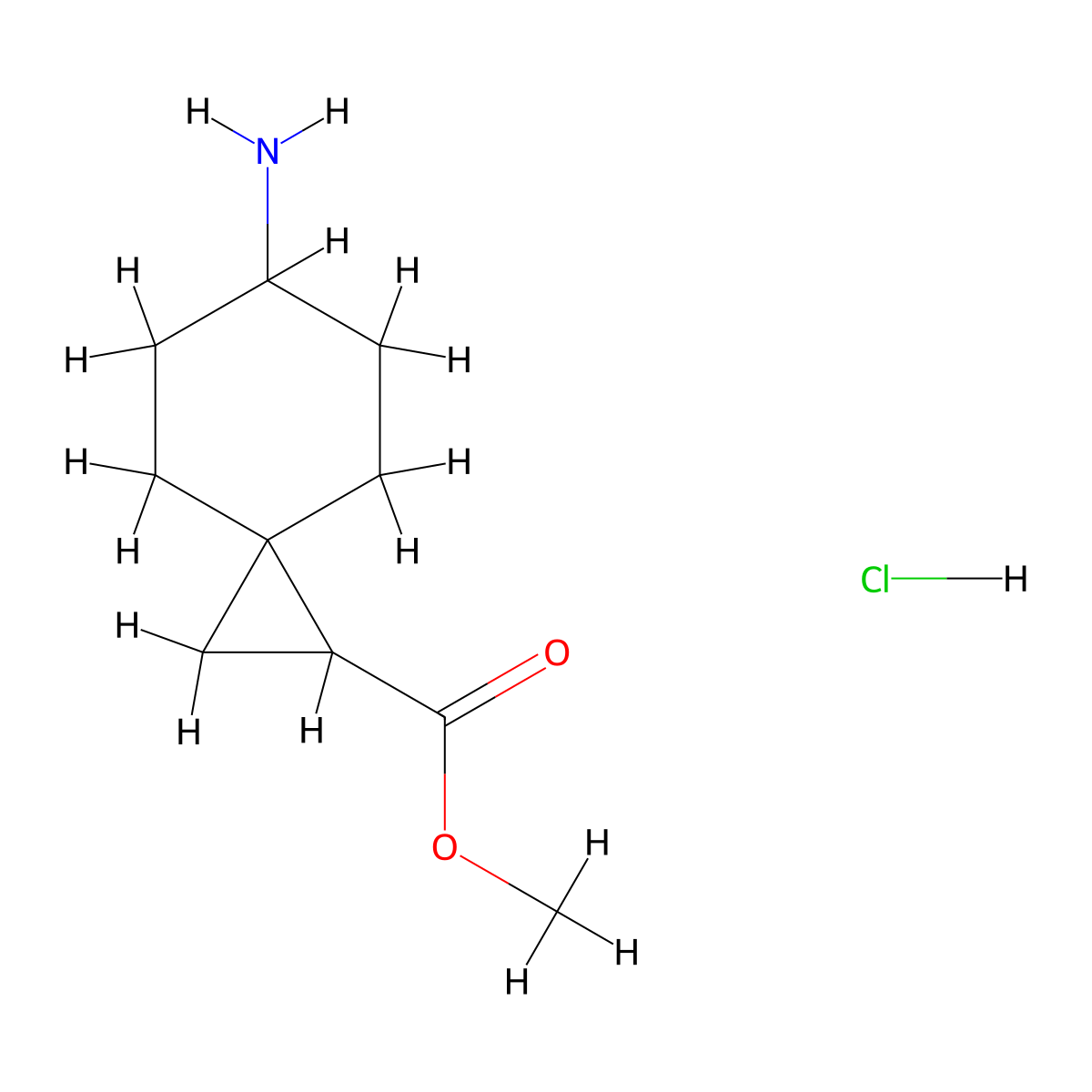 Methyl 6-aminospiro(2.5)octane-1-carboxylate hydrochloride molecular structure, CAS 2138075-94-0