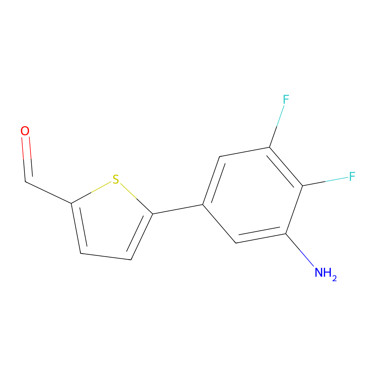5-(3-Amino-4,5-difluorophenyl)thiophene-2-carbaldehyde molecular structure, CAS 2138076-11-4