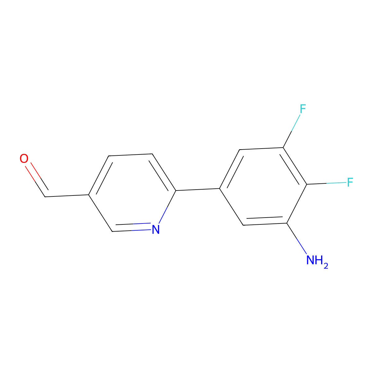 6-(3-Amino-4,5-difluorophenyl)pyridine-3-carbaldehyde molecular structure, CAS 2138076-14-7